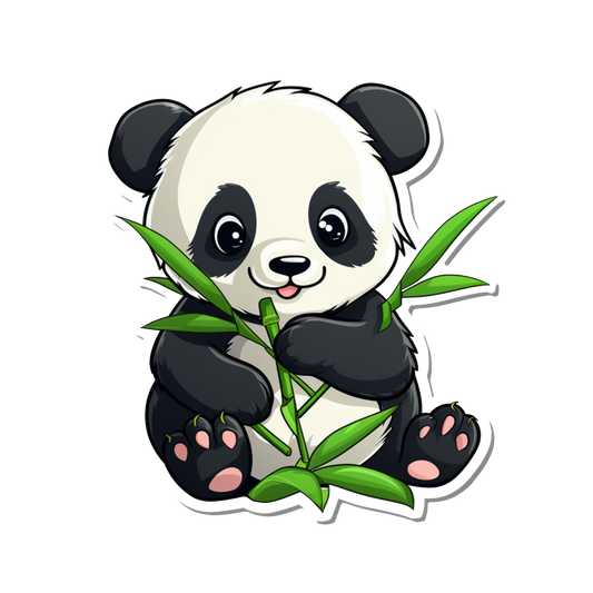 Panda Eating Bamboo Sticker
